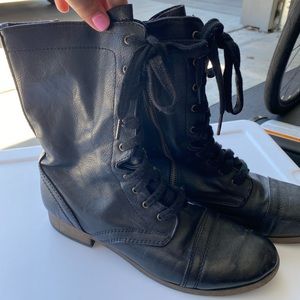 Black combat boots